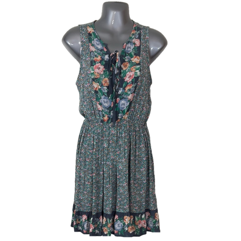 O'Neill Pink Blue and Elastic Waist Green Ruffled Smocked Sundress SKU0583